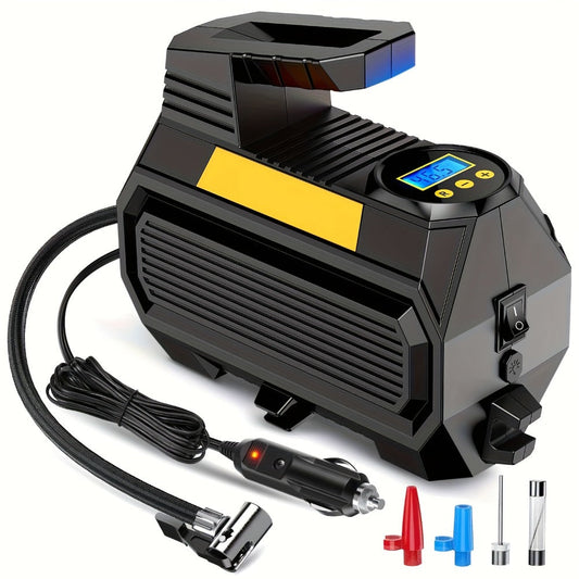 Portable Tire Inflator Air Compressor 12V DC 150PSI – Auto Shut-Off Digital Pressure Gauge LED Light Air Pump for Car SUV ATV Bicycle Motorcycle Balls