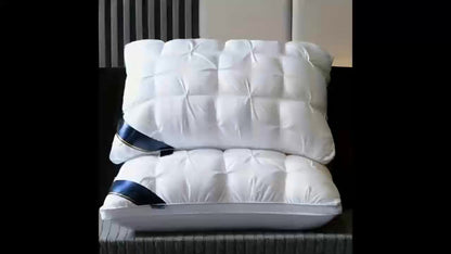 Soft Polyester Fiber Bed Pillow with Satin Cover and Zipper in White or Gray, One or Four-Pack Options