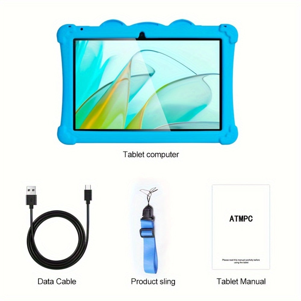 Kids Tablet 10 Inch Android 13, IPS Eye Protection Display 32GB ROM 3GB RAM, Dual-Band WiFi Parental Controls Google Play, Pre-Installed Educational Apps & Games Dual Camera, Toddler Tablet with Protective Case for Ages 3-12 – Red Blue