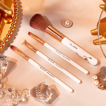 Rose-Gold Makeup Gift Box with Four-Pan Face Palette, Eyeshadow Palette, Lip and Eye Products and Makeup Brushes