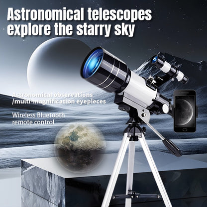 150X Astronomical Telescope 70mm Aperture with Tripod Phone Adapter Wireless Remote Control High Magnification Portable Refractor Telescope for Adults Kids Stargazing Moon Watching