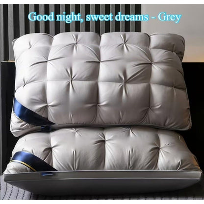 Hotel Quality Pillow Soft Polyester Fiber Bed Pillow with Zipper Closure for Deep Sleep Neck Support, Machine Washable All Season Pillow for Home Bedroom, White Grey 1 2 4 Pack