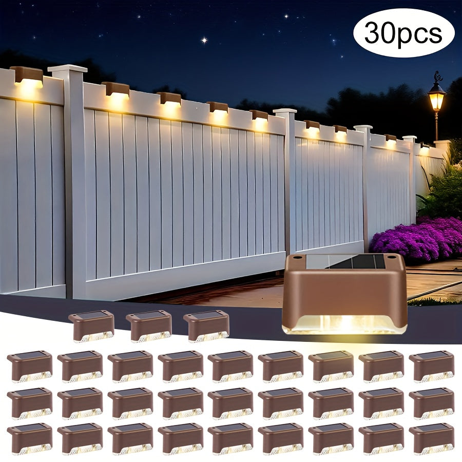 Solar Deck Lights Outdoor 20/30 Pack White LED Step Lights for Stairs Fence Patio Garden Pathway for Garden, Pathway and Patio Lighting