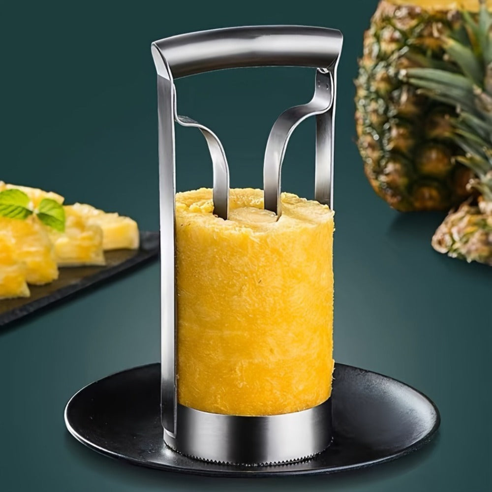 Pineapple Corer and Slicer with Twin-Grip Frame in 1-Piece or 2-Piece Quantity Options for Kitchen Prep
