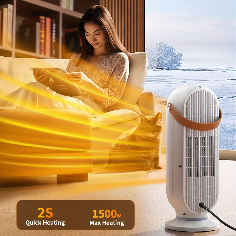 1500W Oscillating Tower Space Heater in Black or White with Digital Remote or Knob Controls