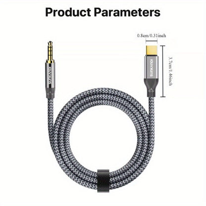USB-C to 3.5 mm Audio Adapter with DAC and TRRS Jack for Phone, Tablet, Laptop and Car Audio Connections