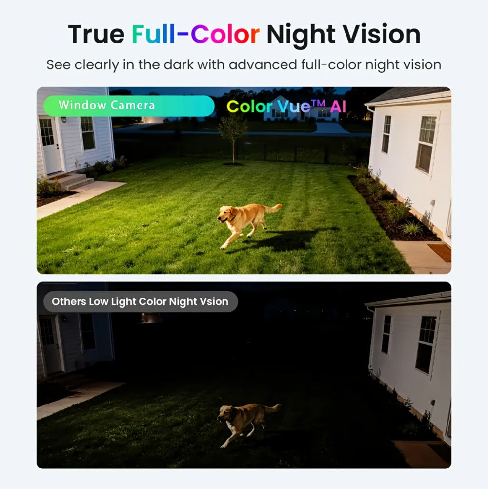 Security Camera 6MP Window Model with Dual-Band WiFi, Full-Color Night Vision, Human Detection and 1 or 2 Pack