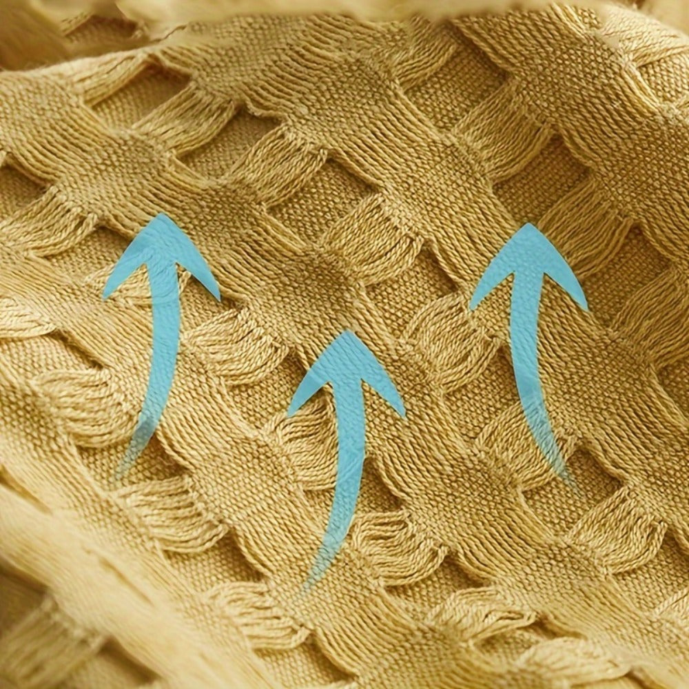Cotton Waffle Blanket – Pure Cotton Multilayer Summer Cooling Quilt, Jacquard Knit, Machine Washable, Air Conditioning Blanket
