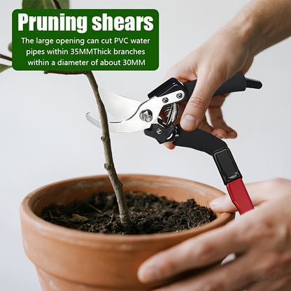 Stainless Steel Pruning Shears, 8.27 Inches with Sharpening Stone in One- or Two-Set Options