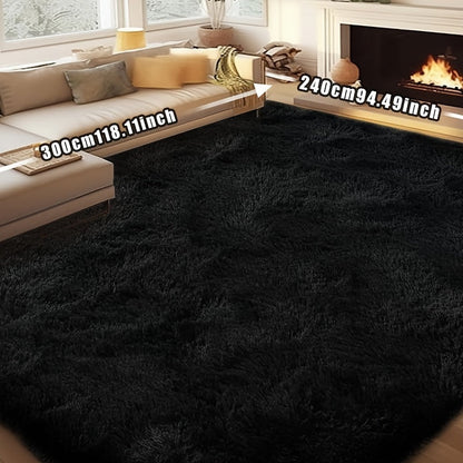 Rectangular Shaggy Area Rug with Four Color Labels and 24 x 35.8-Inch to 94.49 x 118.11-Inch Sizes