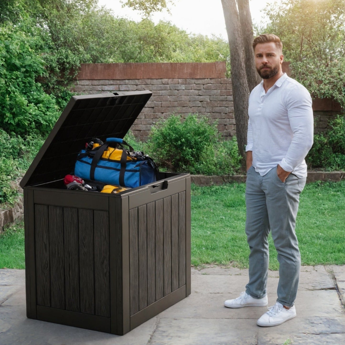 Resin Deck Box 35/45 Gallon – Lockable Outdoor Storage