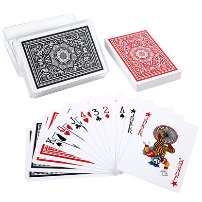 Two-Deck Plastic Playing Card Set with Standard Index, Textured Backs and Individual Storage Cases