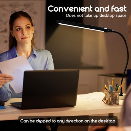 Clip-On LED Desk Lamp with 38cm Light Bar, 40cm Gooseneck, USB Inline Controller and Three Light Colors