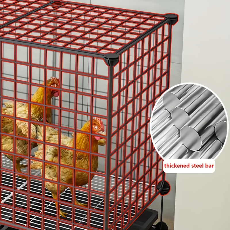 Small Animal Playpen & Pet Cage with Removable Tray | Indoor Outdoor Enclosure for Rabbits, Chickens, Ducks, Birds & Small Pets – Secure Lock, Easy Assembly, 29x15x18"