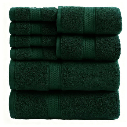 Towel Set 8 or 16 Piece Thickened Bath, Hand and Washcloth Collection in Multiple Solid Colors