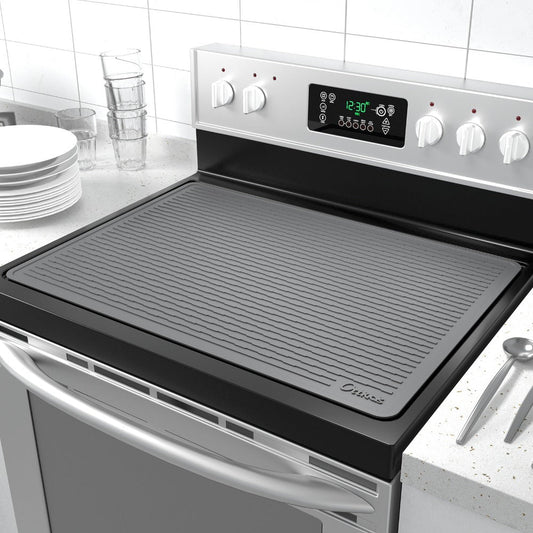 Silicone Stove Top Cover Mat 30x21in – Thick Anti-Slip Glass Cooktop Protector, Heat Resistant Electric Stove Cover, Kitchen Countertop Mat & Dish Drying Pad for Home & Restaurant