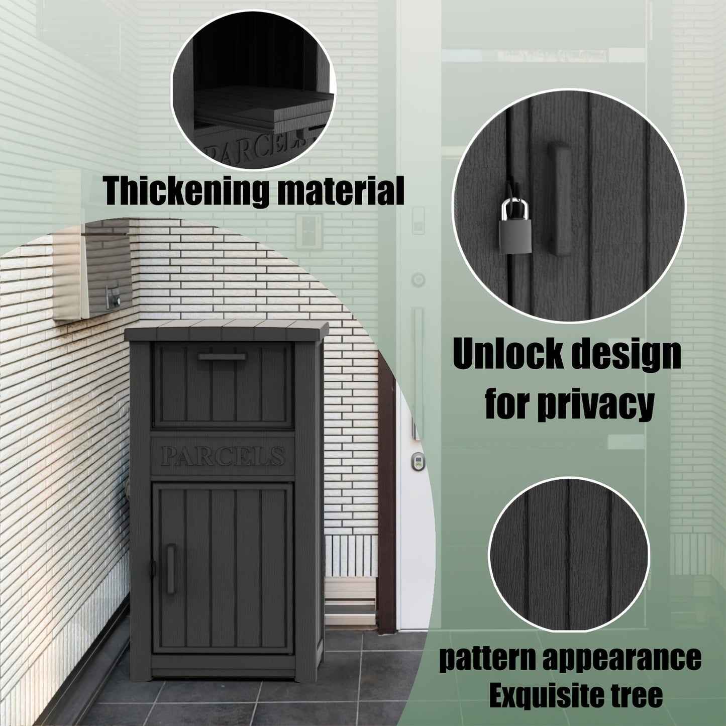 Waterproof Outdoor Storage Box with Lock Anti-Theft Porch