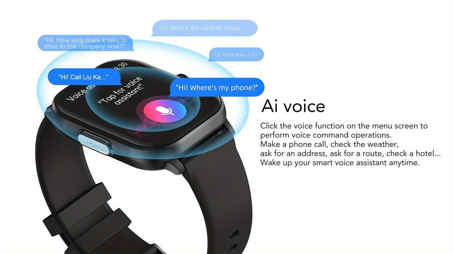 Smart Watch 2.01-Inch Display with Bluetooth 5.1 Calling, 280mAh Battery and Black or Pink Band