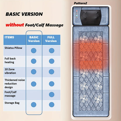 EMS Leg Massager Full Body Massage Pad 10-Zone Wave Vibration Kneading Pillow with Foot Calf Massager Hot Compress & Storage Bag