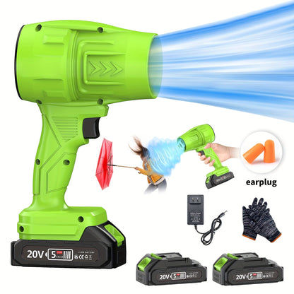 20V Cordless Leaf Blower with 50,000 RPM Marking, Yellow or Green Body and Six Dual-Battery Package Options