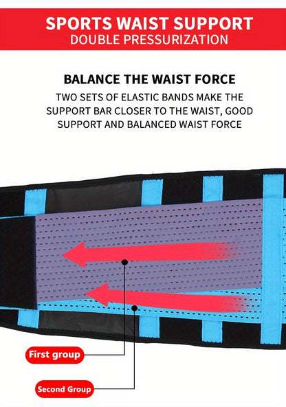 Adjustable Weightlifting Support Belt with Breathable Polyester and S, M or L Size Options