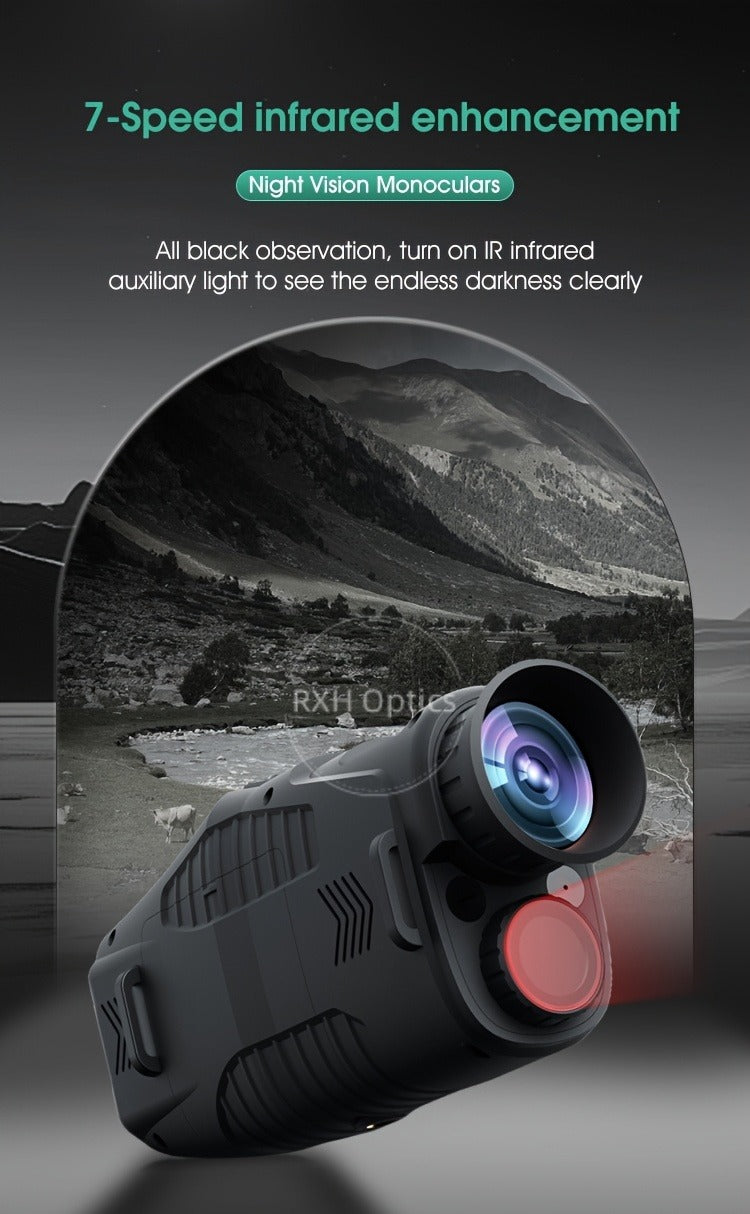 Night Vision Monocular with 850nm IR Illuminator, 5X Digital Zoom 2.5K FHD Camera 1.54" Display, Infrared Night Vision Scope for Hunting Camping Wildlife Surveillance, 2000mAh Battery 6Hr Runtime