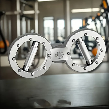 Fitness Equipment Rotating Wrist and Forearm Trainer with Dual Metal Grip Rings and 360-Degree Resistance Arm