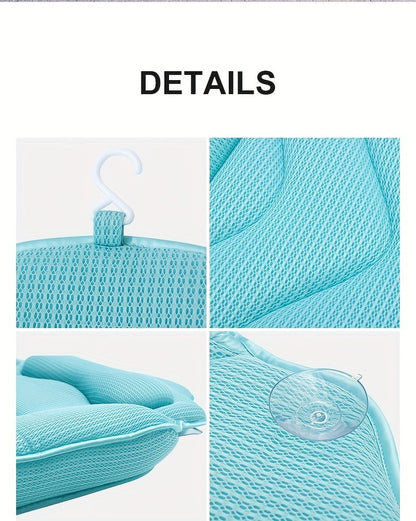 Full Body Bath Mat Pillow 60x21.7in Extra Thick Bathtub Cushion with Head, Neck & Lumbar Support for Women Men Elderly, Luxury Non-Slip Full-Size Tub Pad for Joint Relief