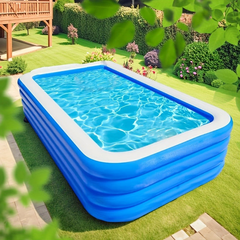 Inflatable Swimming Pool for Family Adults Kids, Large Above Ground Outdoor Backyard Pool, 4-Layer PVC Thickened Blow Up Pool for Patio Garden Party Summer