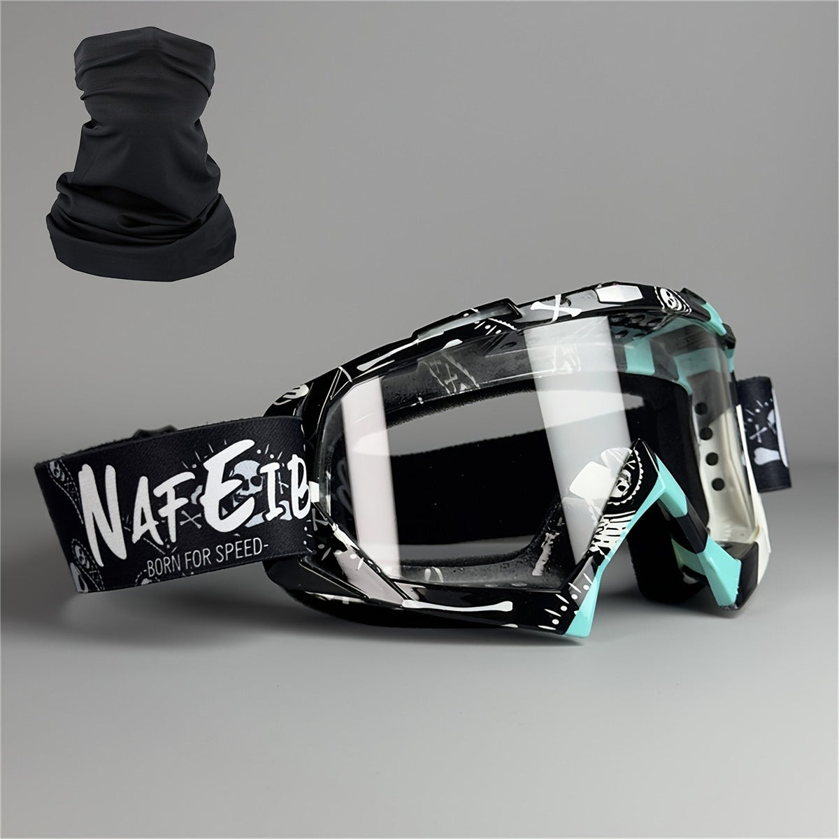 Thirty-Style NAFEIB Ski Goggle and Matching Headwear Set with Mirrored, Clear, Silver and Gray Lens Options