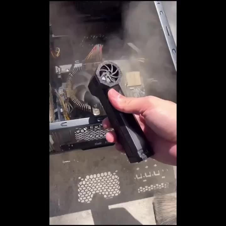 Mini Pistol-Grip Electric Air Duster with Six Nozzles and Optional Dust-Collection Bin Set