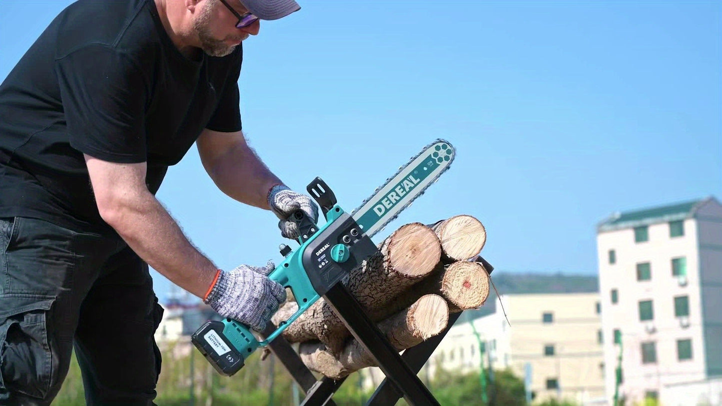 Cordless Chainsaw with Brushless Motor – 6 & 12-Inch Lithium Battery Electric Saw, Auto-Oiling, Safety Lock, Heavy-Duty Wood Cutting & Garden Tool
