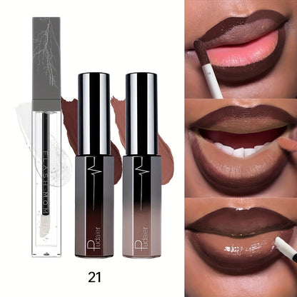 Lip Gloss Set by Pudaier with Clear Lip Oil, Two Matte Lip Colors and Three Retained Shade Options