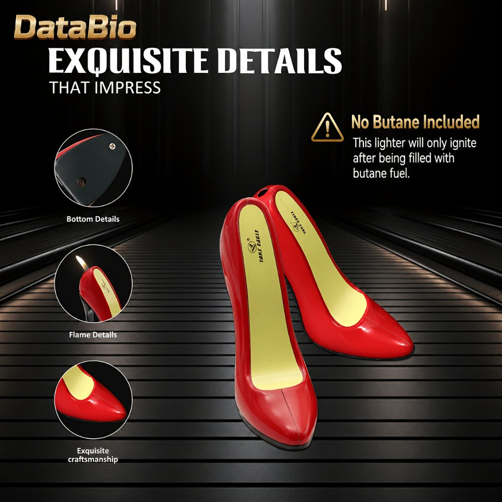 High Heel Shaped Lighter Refillable Butane – Cute Novelty Windproof Flame Lighter for Women, Adjustable Flame, Metal Body, Perfect Gift for Girlfriend Birthday Valentine’s Day Anniversary (No Butane)