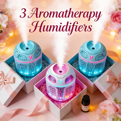 Mini Aromatherapy Humidifier Set of 3 Cool Mist Diffuser with Odor Eliminator No Filter USB Low Voltage for Car Bedroom Dorm Office Desktop Air Freshener Gift for Women Room Decor