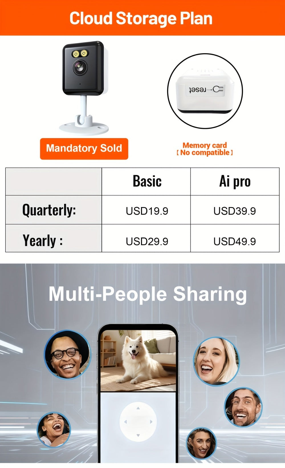 Indoor Security Camera 2-Pack with 3MP Video, Color Night Vision, Two-Way Audio and 2.4GHz WiFi