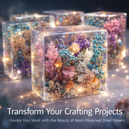 Four-Box Random Dried Flower Craft Set for Resin Jewelry, Candles and Cards with Mixed Color Assortment