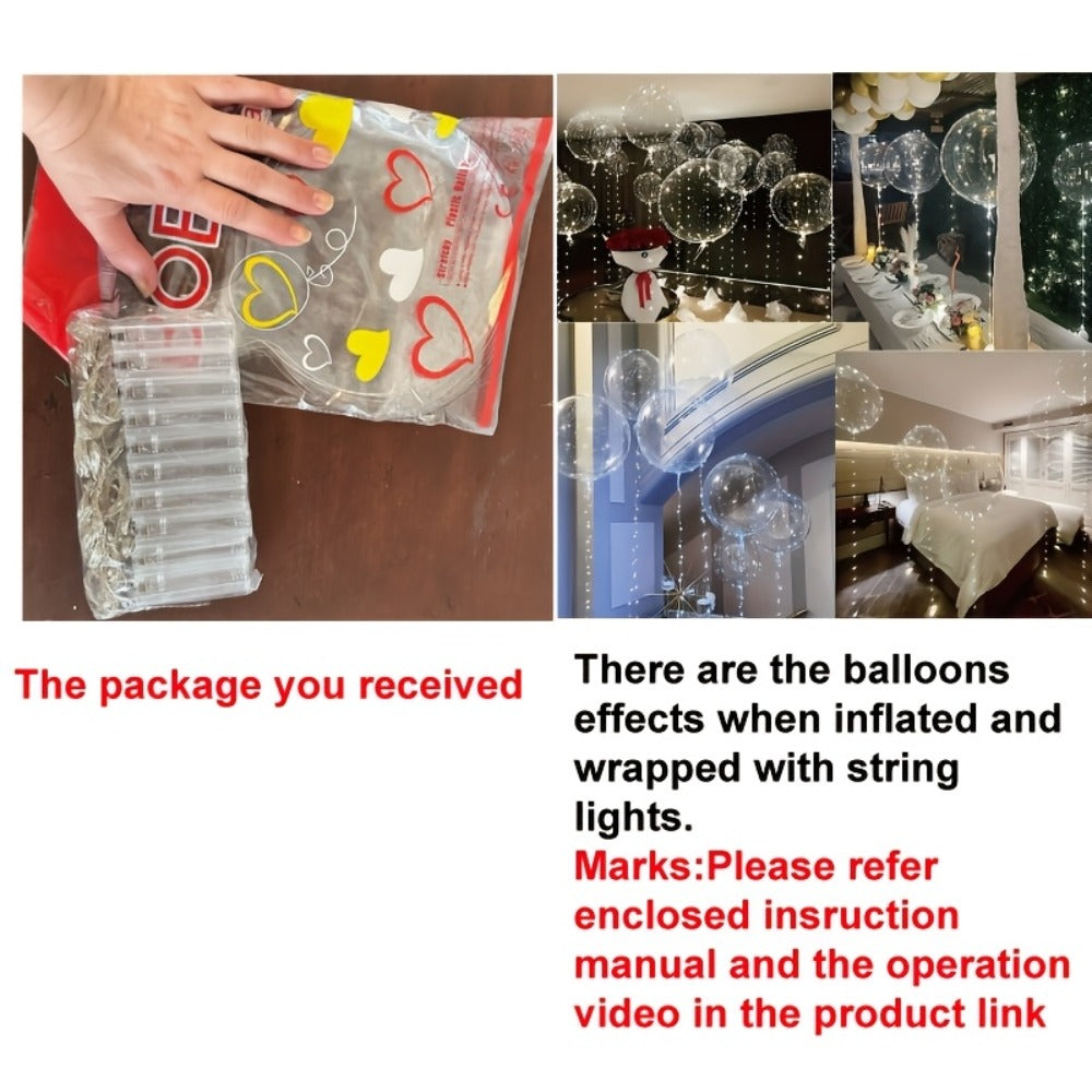 LED Light Up Bobo Balloons with LED String Lights 20pcs Party Decoration Kit – Birthday Wedding Christmas Easter Graduation Decor