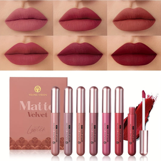 Liquid Matte Lipstick Set 6 Pcs Nude Shades Waterproof Long Lasting High Pigment Velvet Smudge Proof Lip Color Kit for Women Girls Party Holiday Birthday Gift