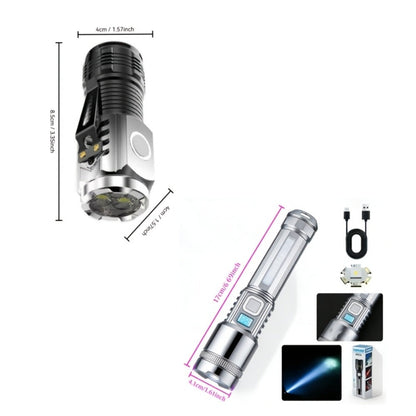 Flashlight & Watch Gift Set - Super Bright LED Handheld Flashlight with Multifunctional Watch, Adjustable Focus, Side Light, Multiple Modes & Long Range, Tactical Flashlight Gift Set for Men