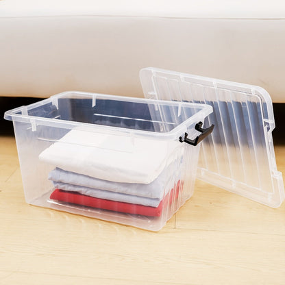 Clear Plastic Storage Bins with Lids 6 Pack Stackable Storage Containers with Snap-Tight Locks for Home, Office, Garage & Basement – 17QT or 21QT, BPA-Free