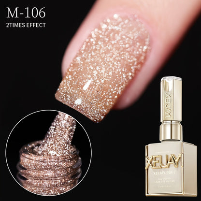 Glitter Gel Nail Polish Set 5 Colors Broken Stone Sparkling – Semi Permanent Soak Off UV LED Nail Gel 0.51oz Each, Long Lasting Multi-Dimensional Glitter Nail Art Polish for Salon & DIY Home Use