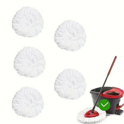 White Triangular Rotary Mop Replacement Heads in Two-, Five-, Ten- or Twenty-Piece Packs Pictured