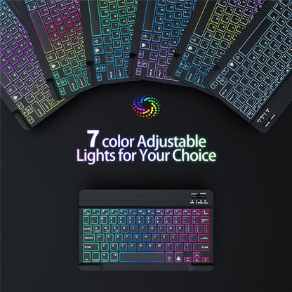 Slim White Wireless Keyboard and Mouse Set with Rechargeable Type-C Keyboard and Backlit Key Presentation