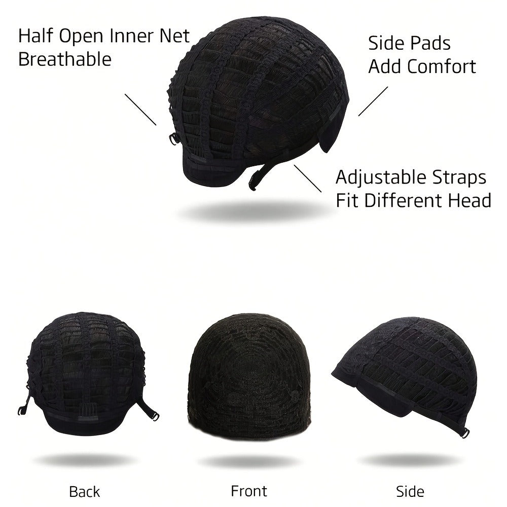 Straight Bob Wig with Bangs Heat Resistant Synthetic Hair 180% Density Blunt Cut Black Rose Net Cap Women Business Office Party Daily Wear 16 Inch