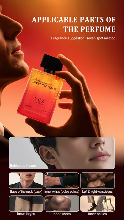 Cologne for Men — YCZ Love's Red Eau de Parfum 1.7 Fl Oz, Long-Lasting Scarlet Aromatic Scent, Masculine Fragrance Spray, Perfect for Date Night & Everyday Wear