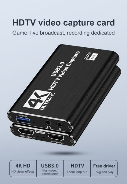 HDMI Capture Card with Microphone & 4K Loop-Out for Streaming – 1080P 60fps USB Video Recorder for Gaming, Live Streaming, Video Conference, Works with Nintendo Switch, PS4, OBS, Camera, PC