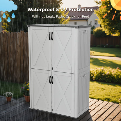 Resin Deck Box Lockable Outdoor Storage, for Garden, Patio and Yard Use, with the Listed Configuration
