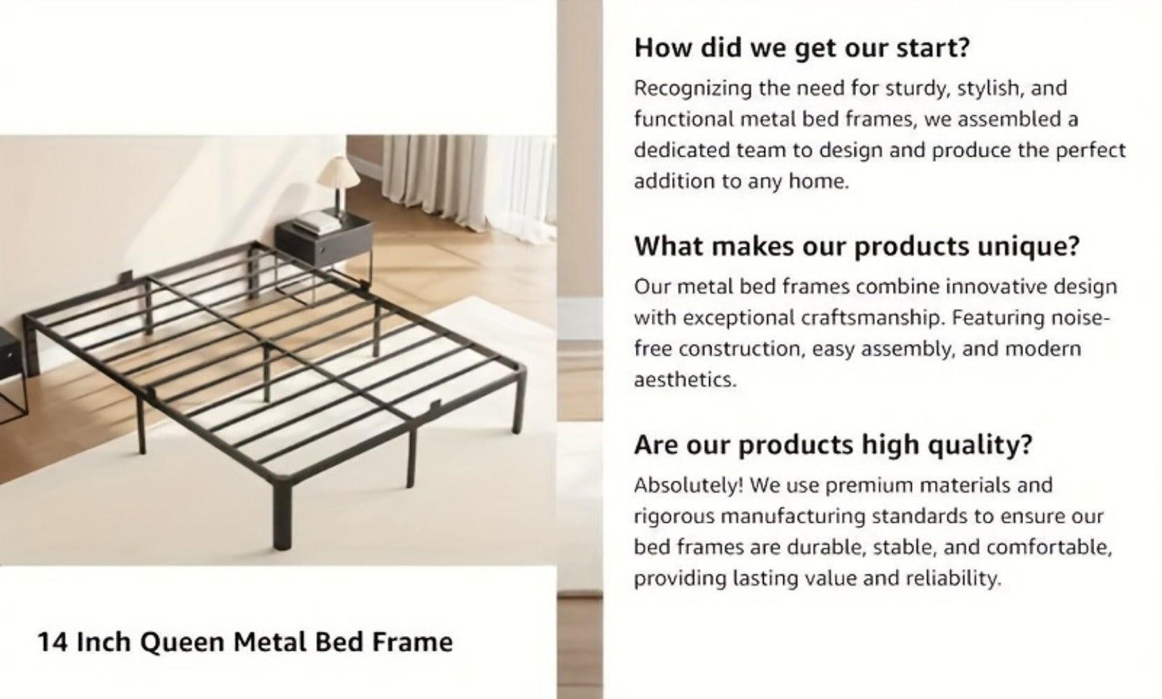14-Inch Heavy-Duty Bed Frame, Bedroom Platform Bed for Bedroom Comfort and Support detail image - detail view 23