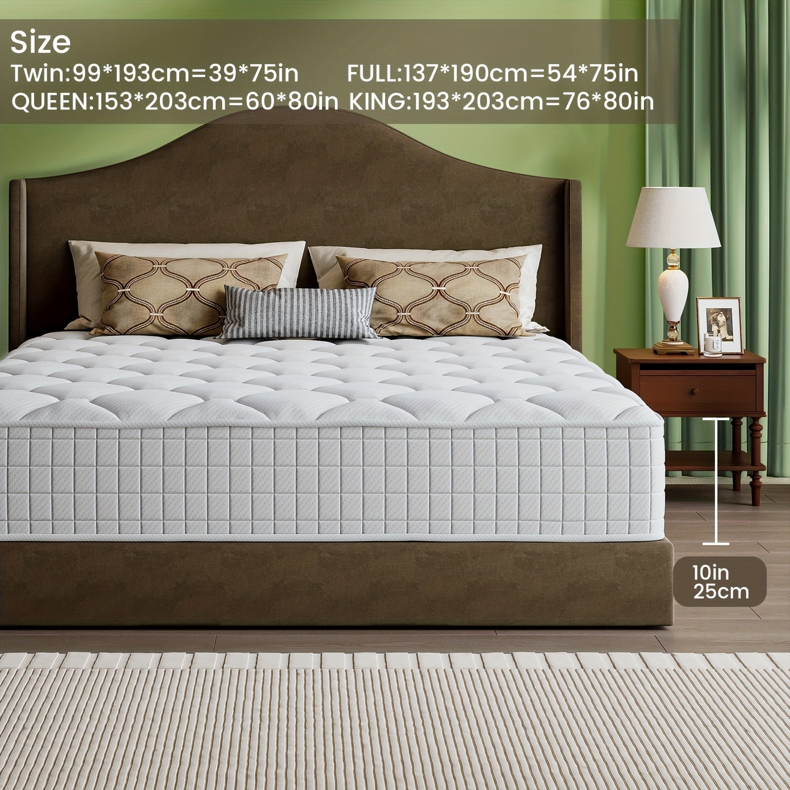 Mattress shown in the Twin, 10 Inches option